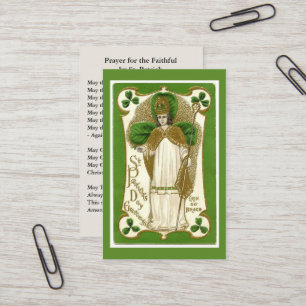 S:t Patrick Heliga Card med vackra bön Visitkort