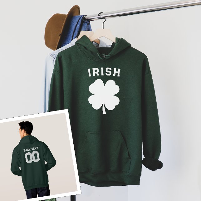 S:t Patrick speldag med ditt namn och nummer Hoodie (Skapare uppladdad)