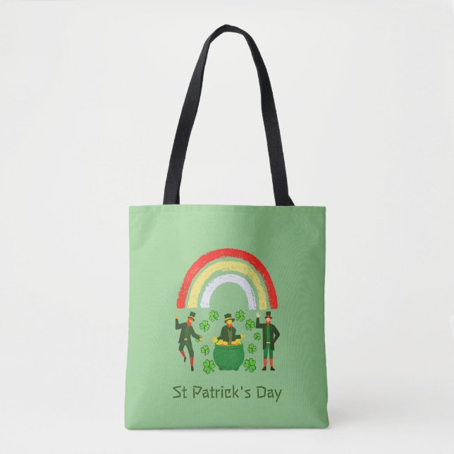 S:t Patrick'Day Shamrock Rainbow St patrick's day Tygkasse (Framsida)