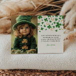 S:t Patrick's Birthday Photo - tackkort Inbjudningar<br><div class="desc">Visa er tacksamhet i det kommande stil med vår St. Patrick's Birthday Photo Tackyou Card. Med fräcka schampon, livliga gröntar och lekande irländskinspirerade detaljer fångar detta kort perfekt tur- och bra munkrets. Anpassa den enkelt med ett favoritfoto och ett hjärtskärpt meddelande, och gör dina tackmeddelanden till omhuldade keepsakes. Välj vår...</div>