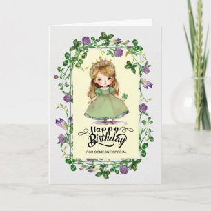 S:t Patricks dag Birthday. Little Irish Princess Kort