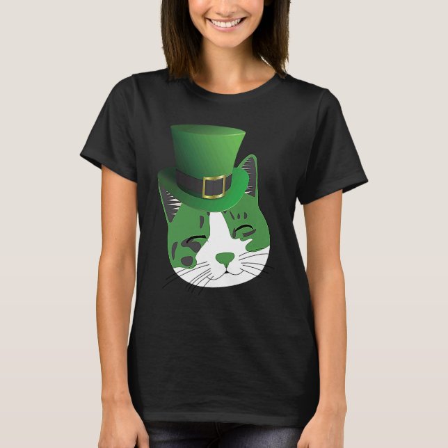 S:t Patricks dag söt katt T Shirt (Framsida)