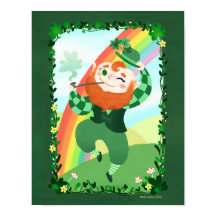 S:t Patrick's Day Cute Leprechaun Art Print