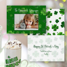 S:t Patricks Day Grandparent Photo Greeting Card