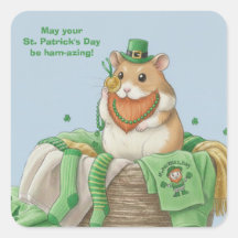 S:t Patricks Day Hamster Klistermärken