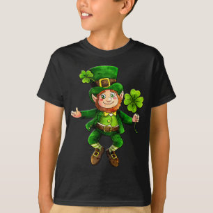 S:t Patrick's Day Leprechaun Boys Black T shirt