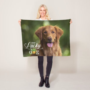 S:t Patrick's Day Lucky Hund Anpassningsbar Photo Fleecefilt
