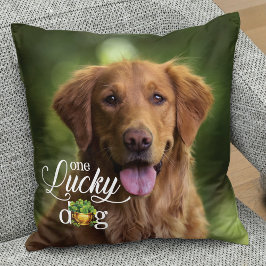 S:t Patrick's Day Lucky Hund Anpassningsbar Photo Kudde