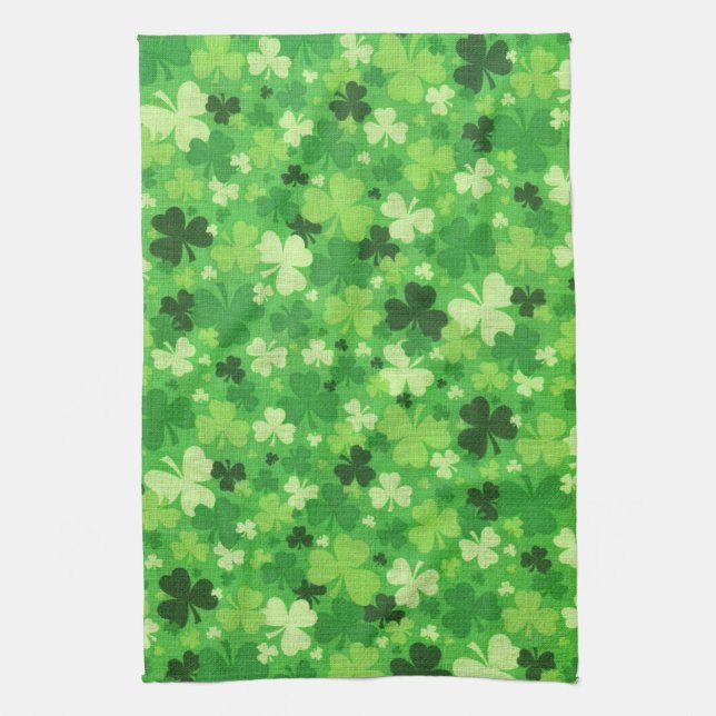 S:t Patrick's Day Shamrock Kitchen Towel Kökshandduk (Vertikal)