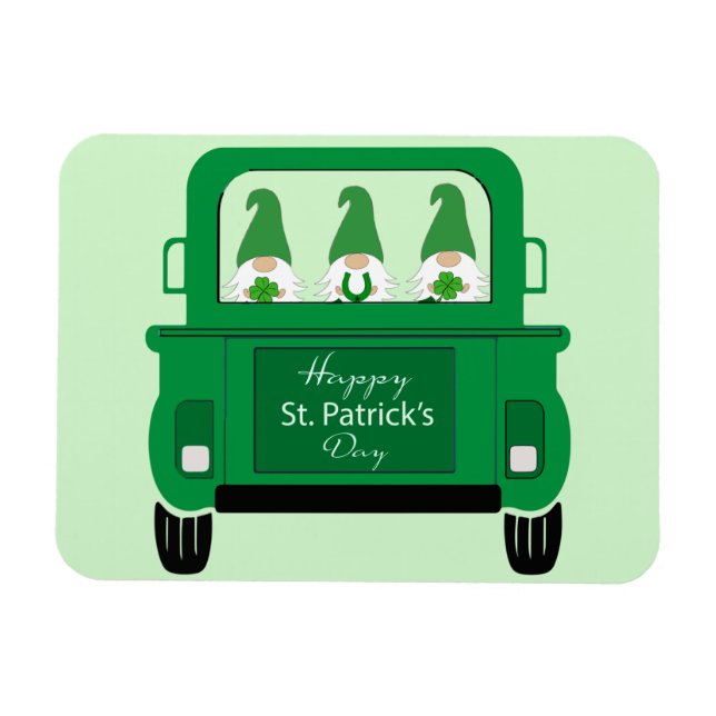 S:t Patricks Day Tomtar i Lastbil Magnet (Horisontell)