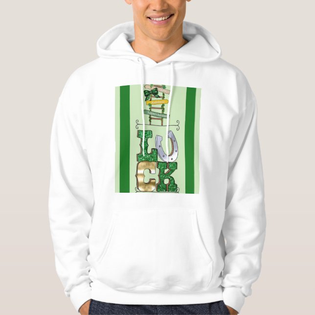 S:t Patricks Day "TUR" - Shirt Hooded för manar Hoodie (Framsida)