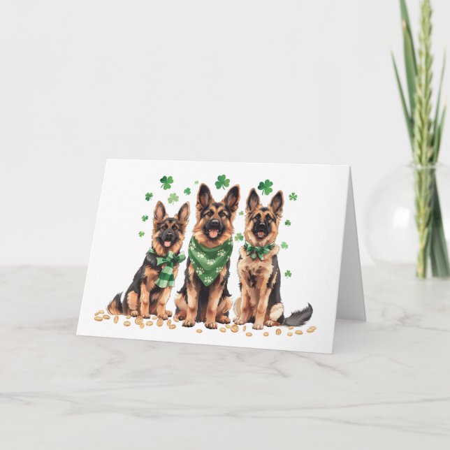 S:t Patricks Day tyska vallhundar Helgkort (Framsida)
