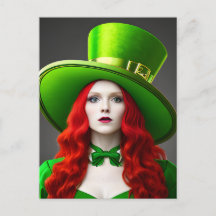 S:t Patricks Day Woman-vykort