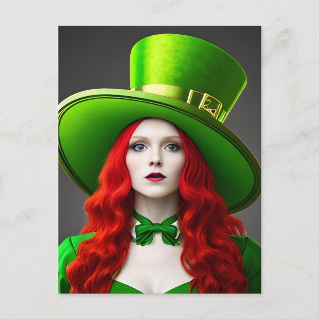 S:t Patricks Day Woman-vykort Vykort (Framsida)