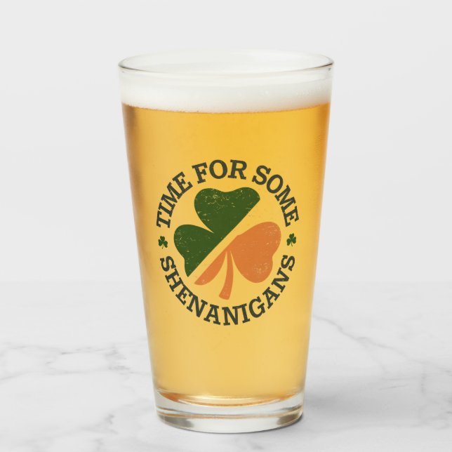 S:t Patricks tid för några fjolanigans Klöver Glaskopp (Framsida fylld)