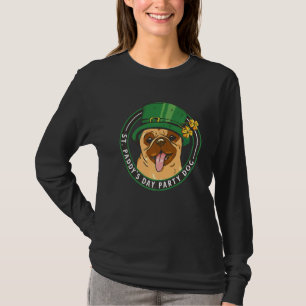 S:t Pattys Day Party Hund Pug Patricks Day Leprech T Shirt