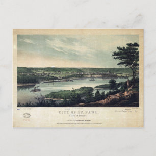 S:t Paul, huvudstad i Minnesota (1853) Vykort