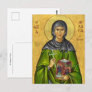 S:t Pelagia av Tinos Ortodox kristen ikon Vykort