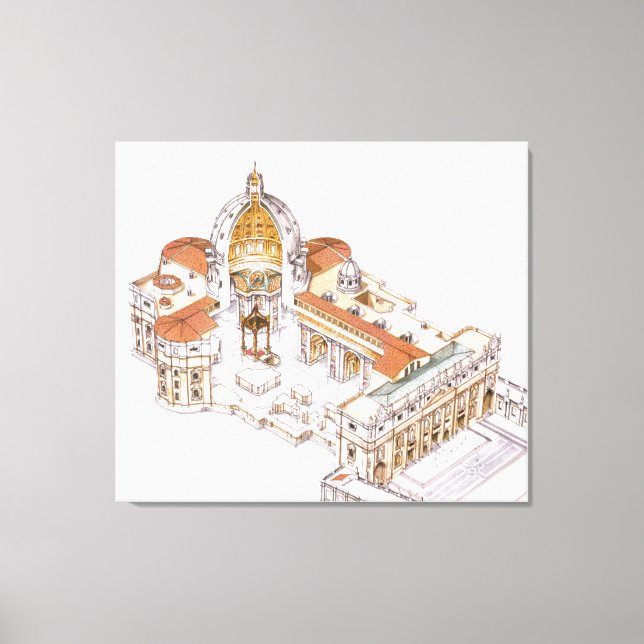 S:t Peter Basilica. Vatikanstaten Rom. Italien Canvastryck (Framsida)