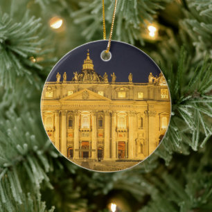 S:t Peter's Basilica på natten, Vatikanstaten, Rom Julgransprydnad Keramik