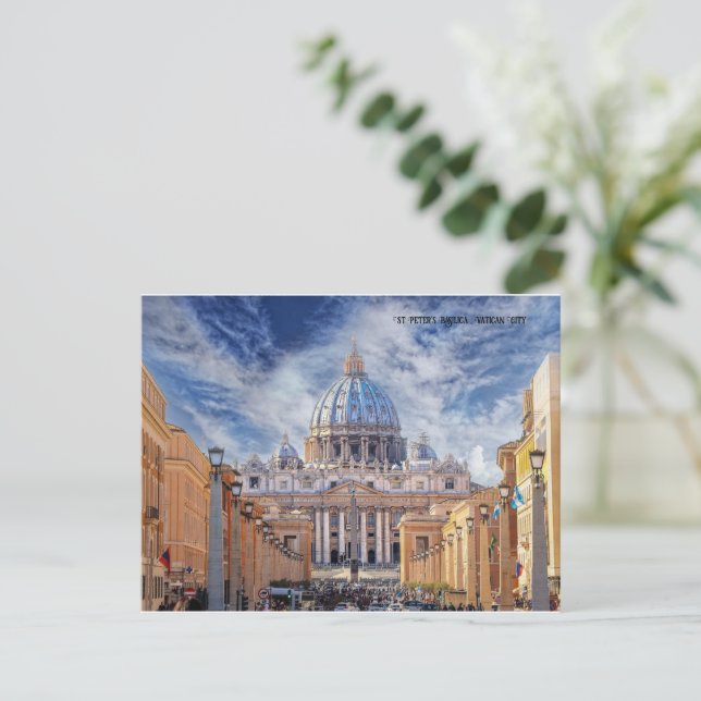 S:t Peter's Basilica Rom Vatican City Helg Vykort (Stående Fram)