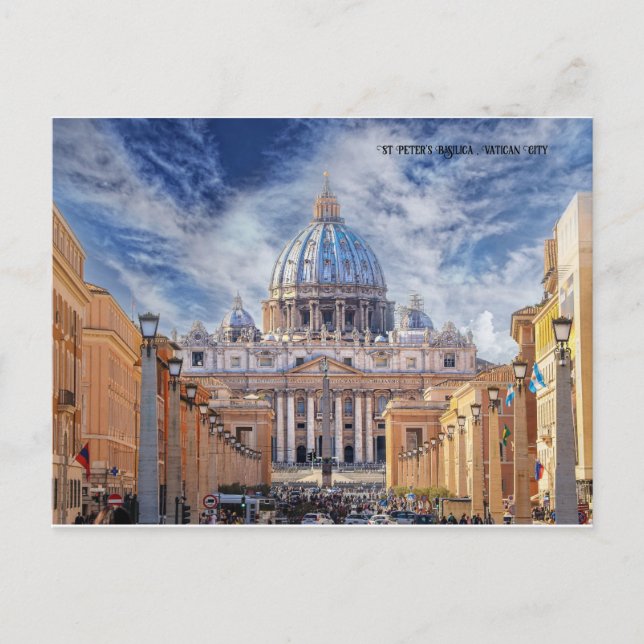 S:t Peter's Basilica Rom Vatican City Helg Vykort (Framsida)