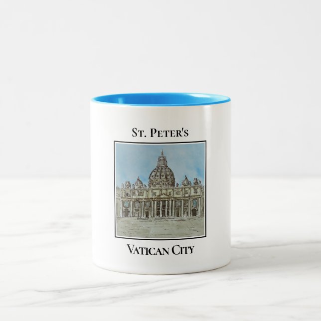 S:t Peter's Basilica, Vatikanstaten, Italien Två-Tonad Mugg (Center)