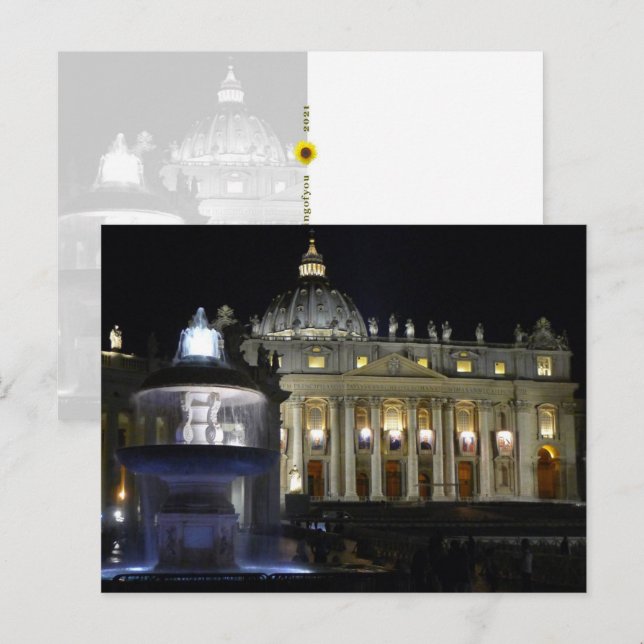 S:t Peter's Basilica, Vatikanstaten - Vykort (Fram/baksida)