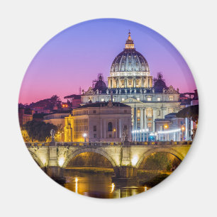 S:t Peter's Cathedral Vatican city Rom dusk Magnet