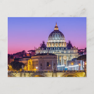 S:t Peter's Cathedral Vatican city Rom dusk Vykort