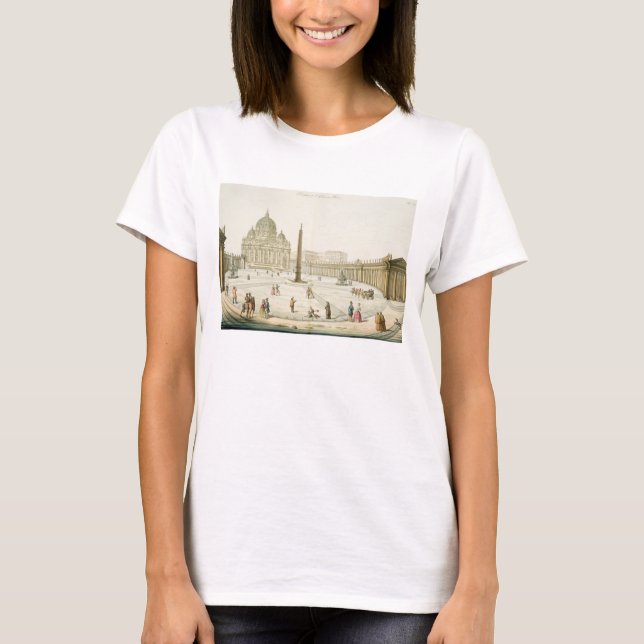 S:t Peter's i Rom med Piazza i f T Shirt (Framsida)