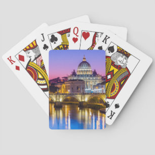 S:t Peters katedral Vatikanstaden Rom dusk Casinokort
