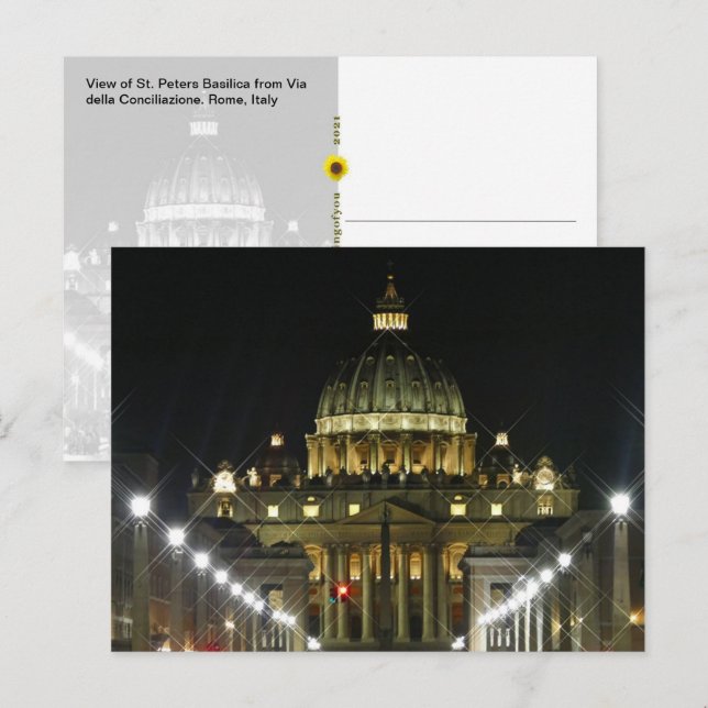 S:t Peter's Sq. Via della Conciliazione - vycard Vykort (Fram/baksida)