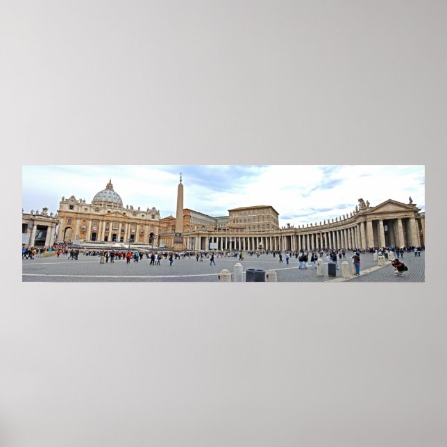 S:t Peters Square i Vatican City Panoramic Photo Poster (Framsidan)
