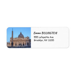 S:t Peter's Square i Vatikanstaten - Rom, Italien Returadress Etikett