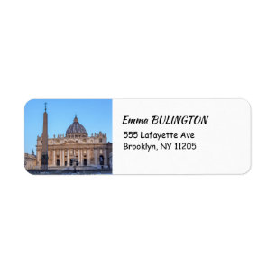 S:t Peter's Square i Vatikanstaten - Rom, Italien Returadress Etikett