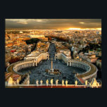 S:t Peter's Square Vatican City Poster<br><div class="desc">Vatikanens S:t Peters torg från Basilica tittar mot Rom</div>