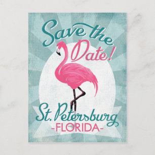 S:t Petersburg sparar datum Rosa Flamingo Meddelande Vykort