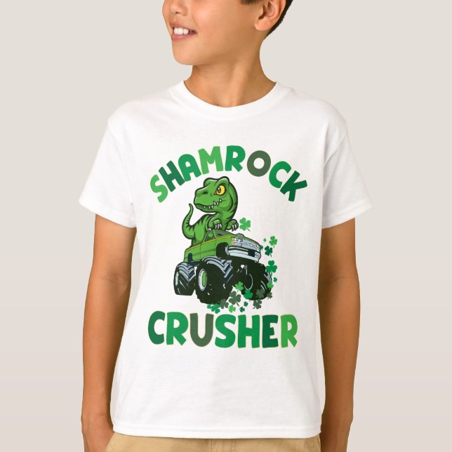 S:t. rex Monster Lastbil Shamrock T Shirt (Framsida)