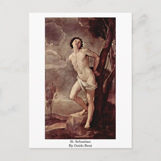 S:t Sebastian Av Guido Reni Vykort (Framsida)