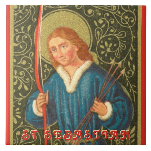 S:t Sebastian (PA 01b) Kakelplatta (Framsidan)