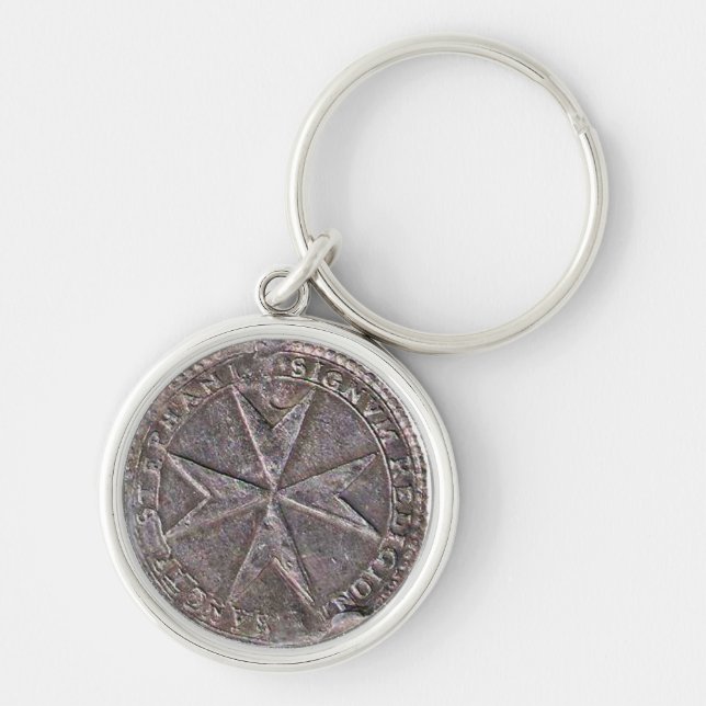 S:t Stephen Tuscany Medici Rund Silverfärgad Nyckelring (Framsidan)