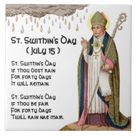 S:t Swithin's Day (Berömd dikt - Lång version) Kakelplatta
