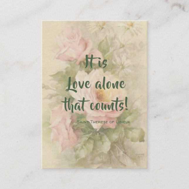 S:t Therese av Lisieux Citat Rosor Heligt Kort (Framsida)