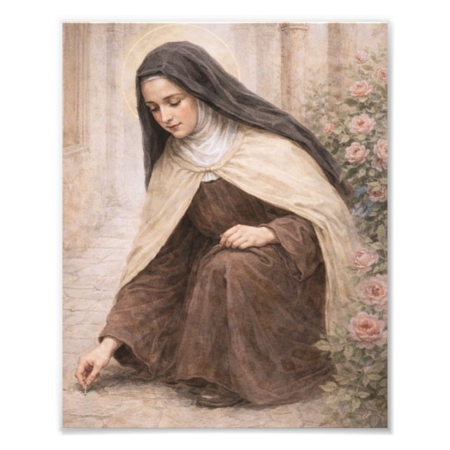 S:t Therese av Lisieux "Lilla Vägen" Fototryck (Framsidan)