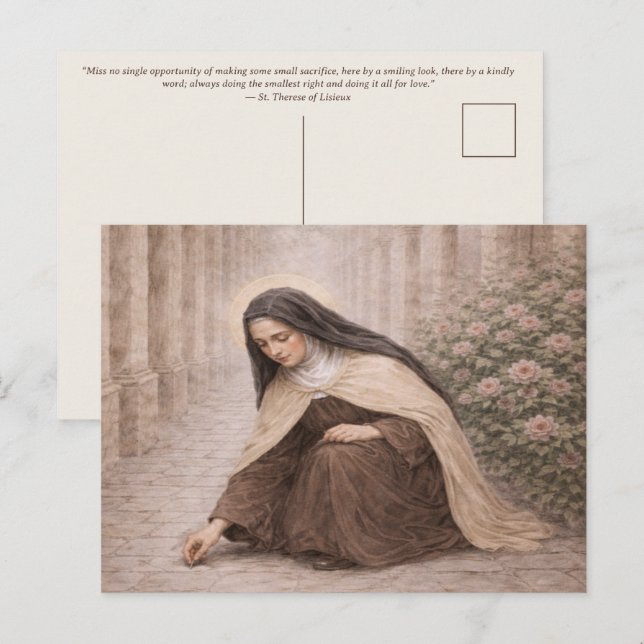 S:t Therese av Lisieux "Lilla Vägen"  Vykort (Fram/baksida)
