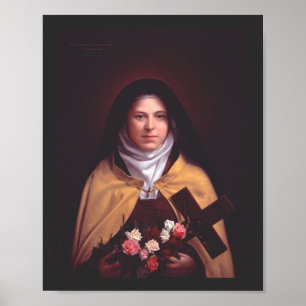 S:t Therese av Lisieux Rosregn Helig Konst Poster