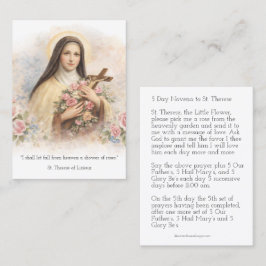 S:t Therese Jesus Korsfästelse Novena Heliga Korte Visitkort