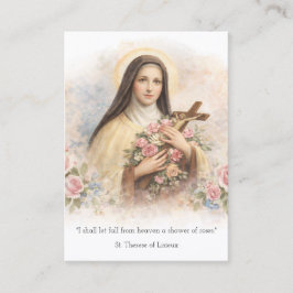 S:t Therese Jesus Korsfästelse Novena Heliga Korte Visitkort