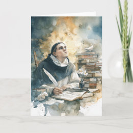 S:t Thomas Aquinas med penna Kort